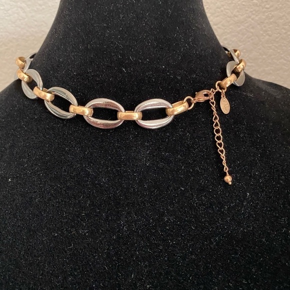 Fashion Necklace  15”-16.5” marked a | c Links Geometric Statement Classic - Picture 5 of 6